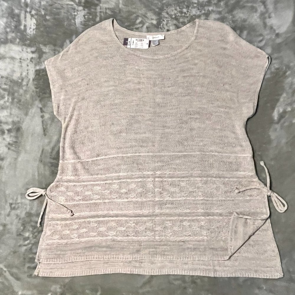 CJ Banks Lightweight Sweater / Top * Sz 1X (16/18W) * Beige * Knit * New w/Tag